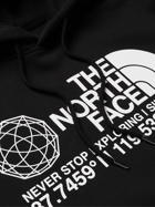 THE NORTH FACE - Logo-Print Fleece-Back Cotton-Blend Jersey Hoodie - Black - S