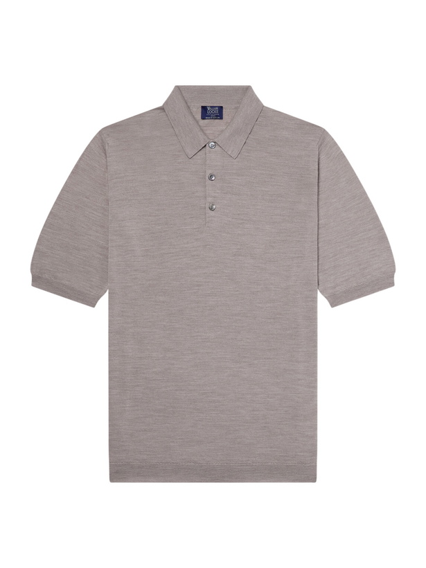 Photo: William Lockie - Merino Wool Polo Shirt - Brown