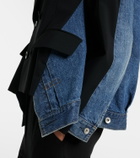 Sacai Double-breasted denim and wool jacket