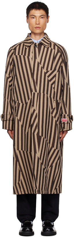 Photo: Kenzo Brown Kenzo Paris Stripe Coat