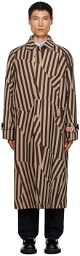Kenzo Brown Kenzo Paris Stripe Coat