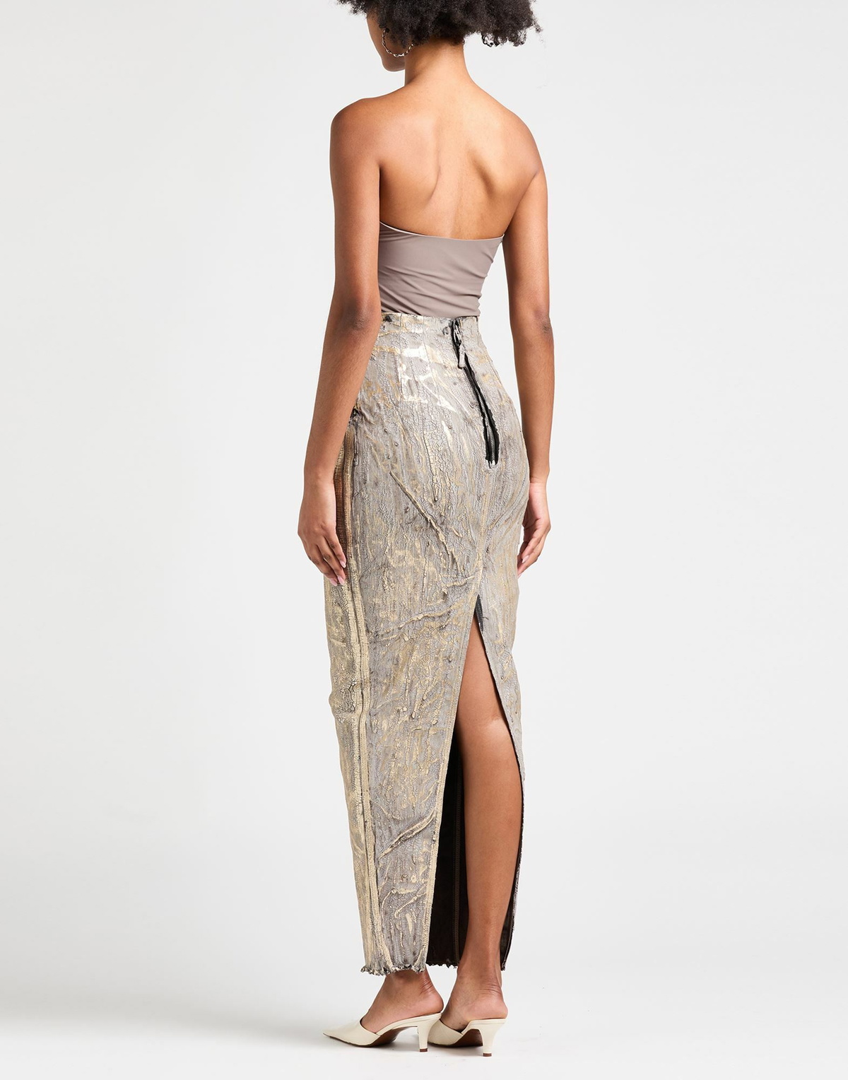 Rick Owens Womens Maxi skirt in Gold