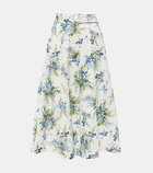 Veronica Beard Arwen floral cotton midi skirt