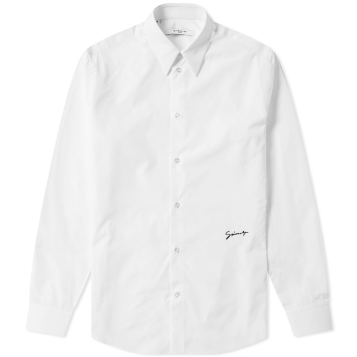 Photo: Givenchy Signature Logo Poplin Shirt White & Black