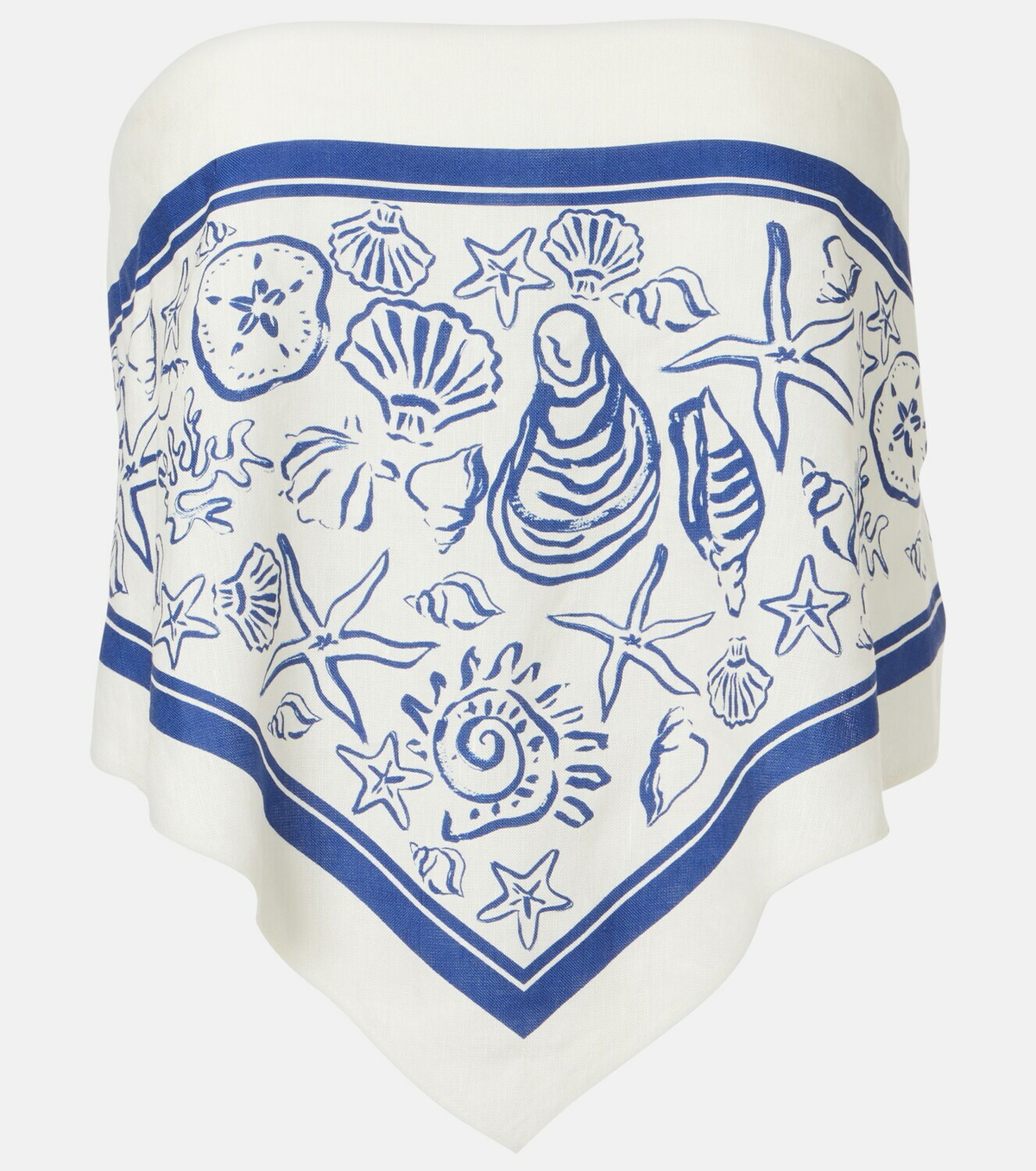 Simkhai Printed linen-blend bandeau top