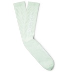Off-White - Intarsia Stretch Cotton-Blend Socks - Men - Green