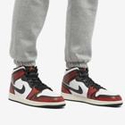 Air Jordan Men's 1 Mid SE V2 Sneakers in Black/Infrared 23/White/Sail