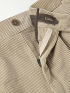 Dunhill - Straight-Leg Cotton and Cashmere-Blend Corduroy Suit Trousers - Neutrals