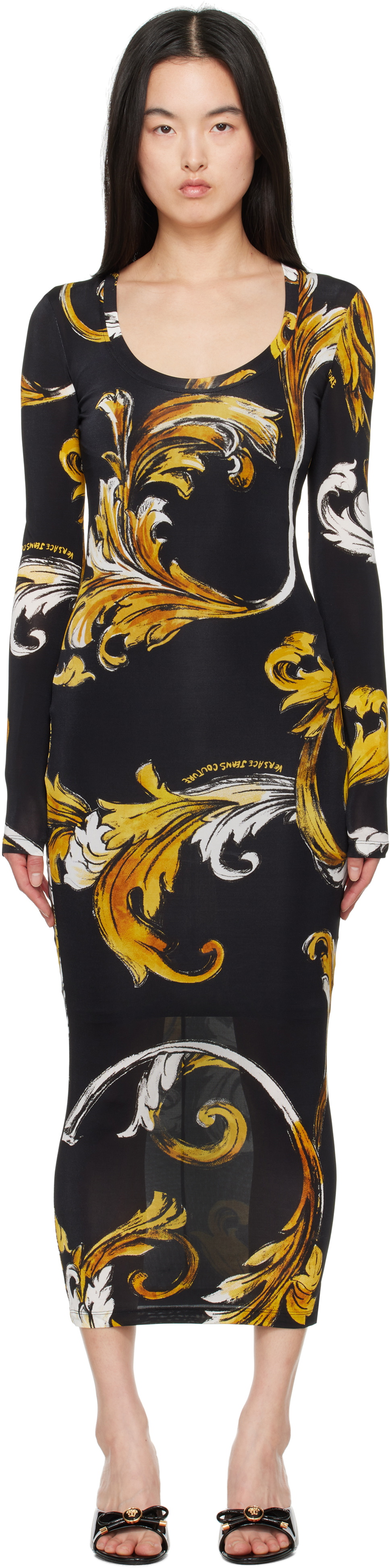 knee length dresses for ladies Yellow Floral Flutter Sleeve Midi Dress  Needs No Label