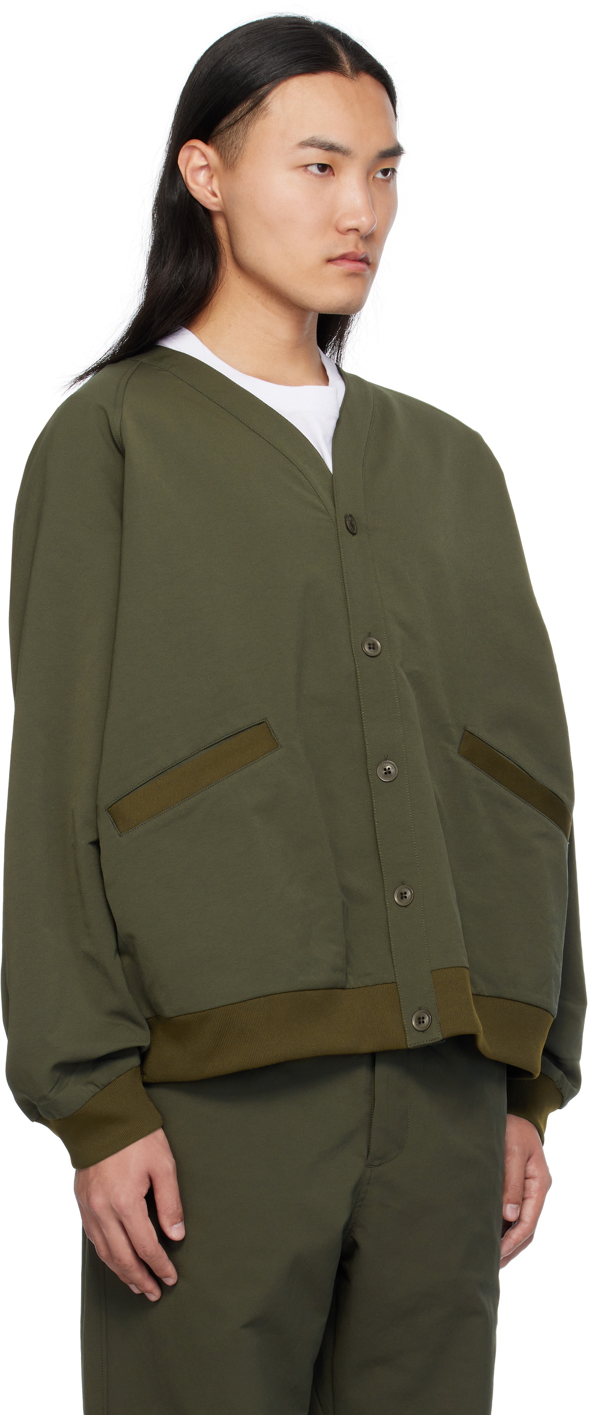 nanamica Khaki ALPHADRY Cardigan Nanamica