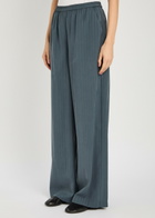 Emporio Armani Striped Loose Straight-leg Trousers Navy