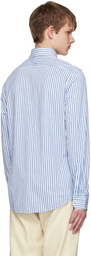 BOSS White & Navy Striped Shirt