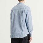 Folk Men's Easy Fit Shirt in Washed Indigo Stripe