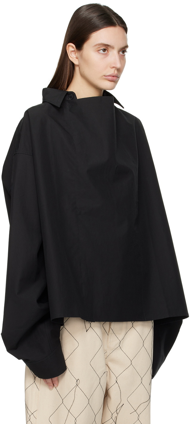 AIREI Black Paneled Shirt