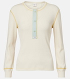 Chloé Ribbed-knit cotton jersey Henley shirt