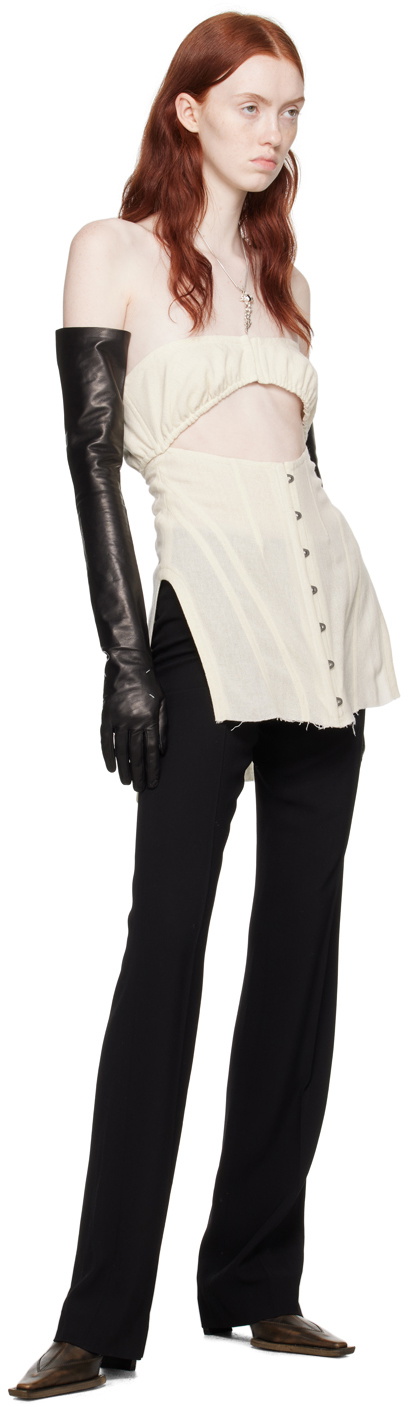 Elena Velez Off-White Cutout Camisole
