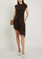 Lemaire Buttoned-panel Fine-knit Mini Skirt Dark Brown