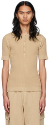ANDREĀDAMO SSENSE Exclusive Beige Viscose Henley