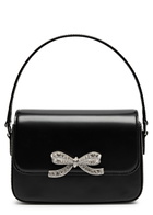 Self-portrait Micro bow Glossed Leather top Handle bag - Black - One Size