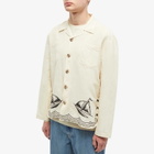 Bode Men's Sailing Overshirt in Tan/Black