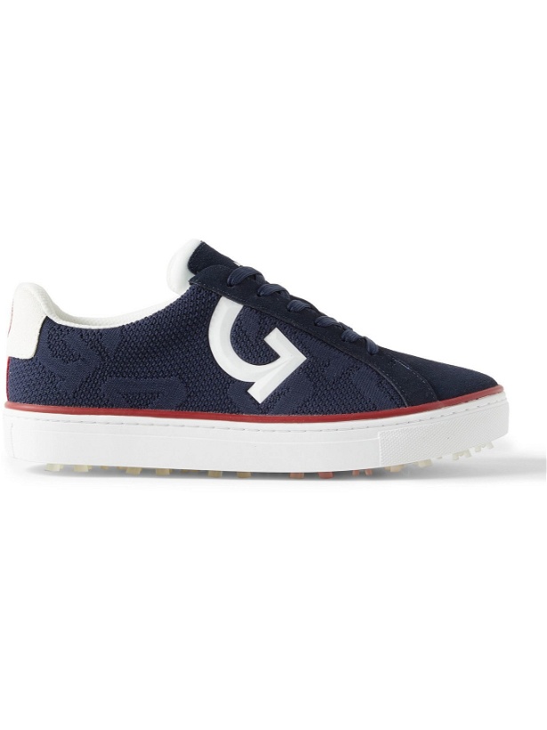 Photo: G/FORE - Disruptor Suede-Trimmed Knitted Golf Shoes - Blue