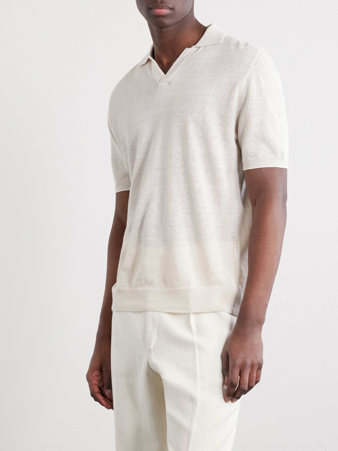 FEDELI - Delta Linen and Cotton-Blend Polo Shirt - Neutrals