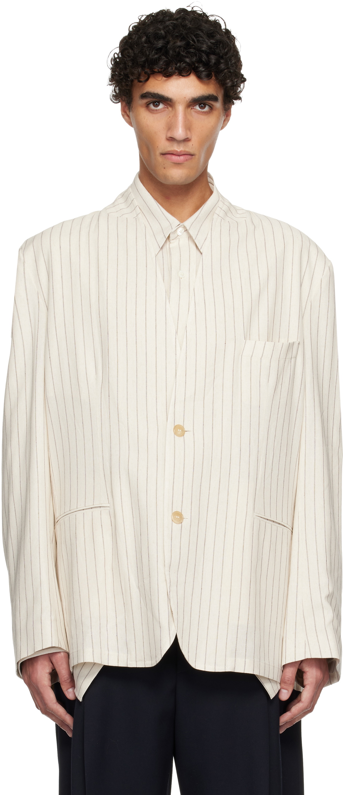 Hed Mayner Beige Linen Blazer