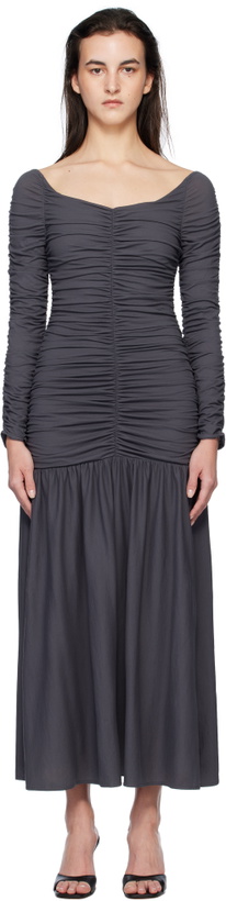 Photo: Paloma Wool Gray Catalina Midi Dress