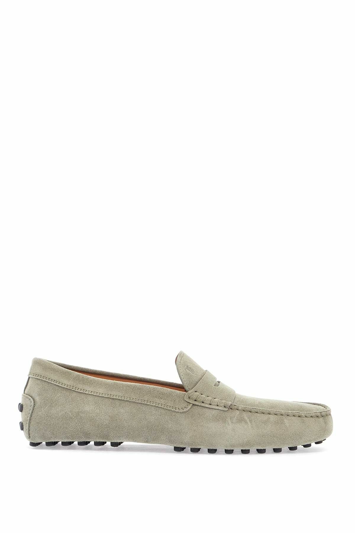 TOD'S beige suede driving moccasin for men with rubber sole Beige