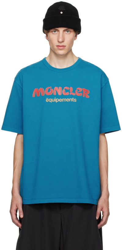 Photo: Moncler Genius Moncler x Salehe Bembury Blue Printed T-Shirt