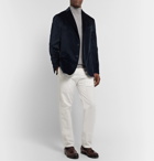 Boglioli - Beige K-Jacket Slim-Fit Unstructured Cotton-Blend Velvet Blazer - Blue