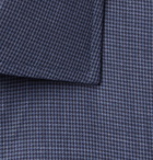 Kingsman - Turnbull & Asser Navy Puppytooth Cotton-Flannel Shirt - Blue