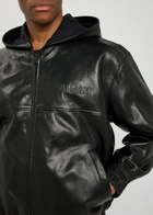 Amiri Logo-appliquéd Hooded Leather Jacket Black