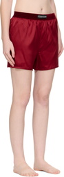 TOM FORD Red Stretch Silk Satin Boxer Shorts
