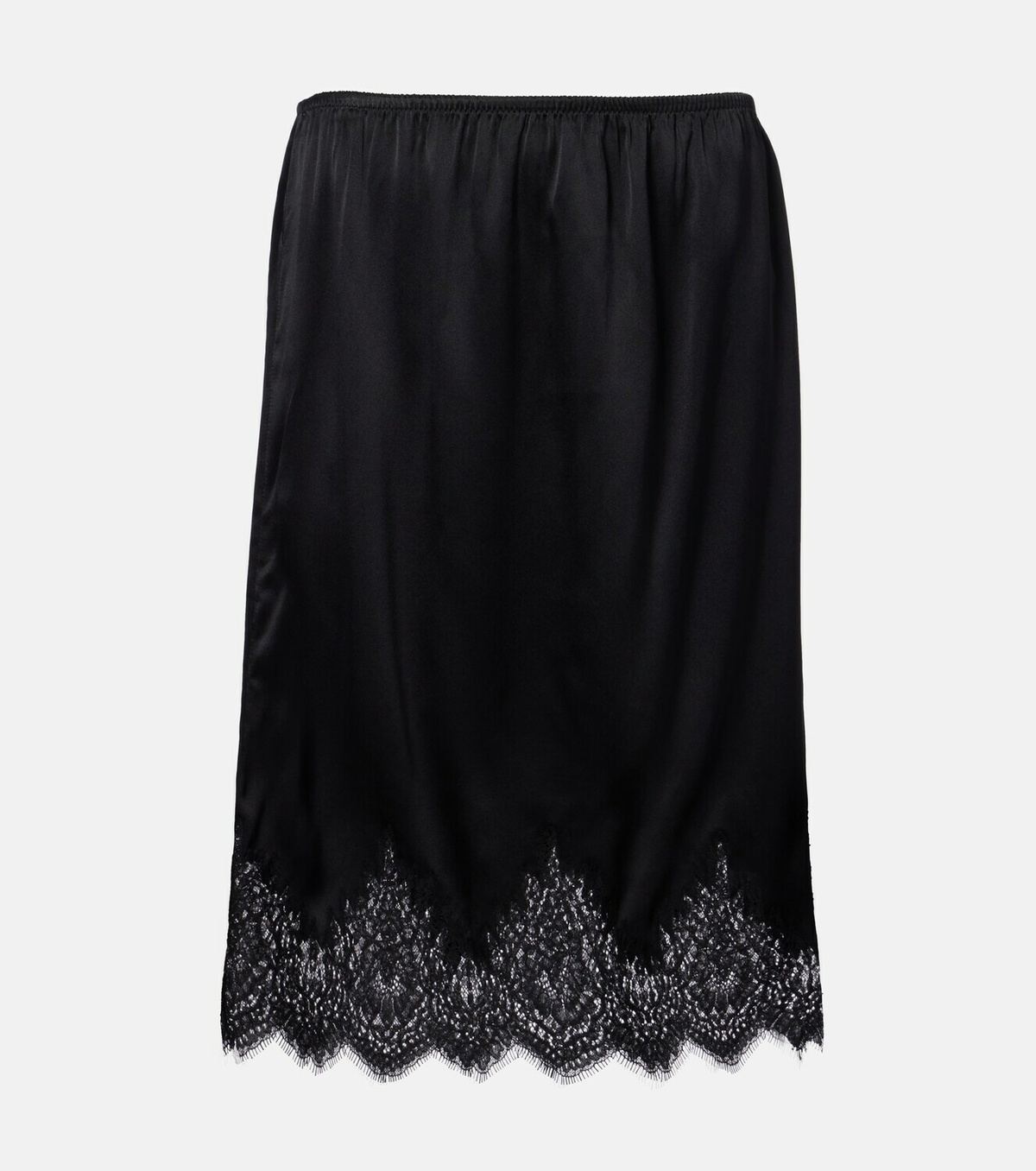 Nili Lotan Thea lace-trimmed silk midi skirt