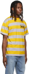 Aries Yellow & Grey Striped Temple T-Shirt