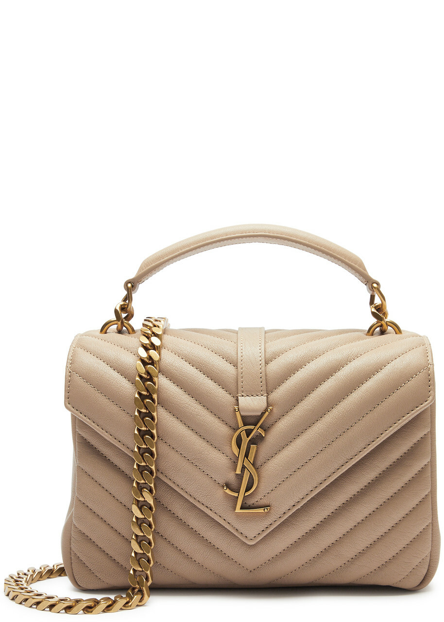 Saint Laurent College Medium Leather Shoulder bag - Beige  Ysl medium college crossbody bag main image 0