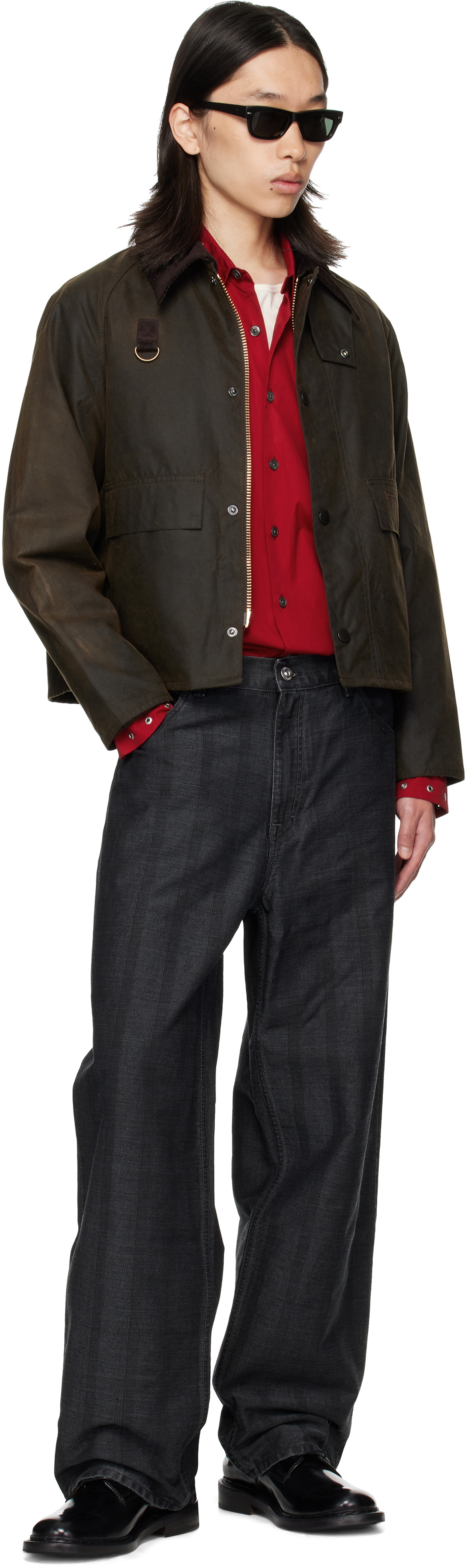Barbour Khaki Spey Slim Waxed Jacket Barbour