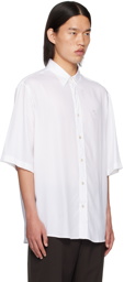 Acne Studios White Embroidered Logo Shirt