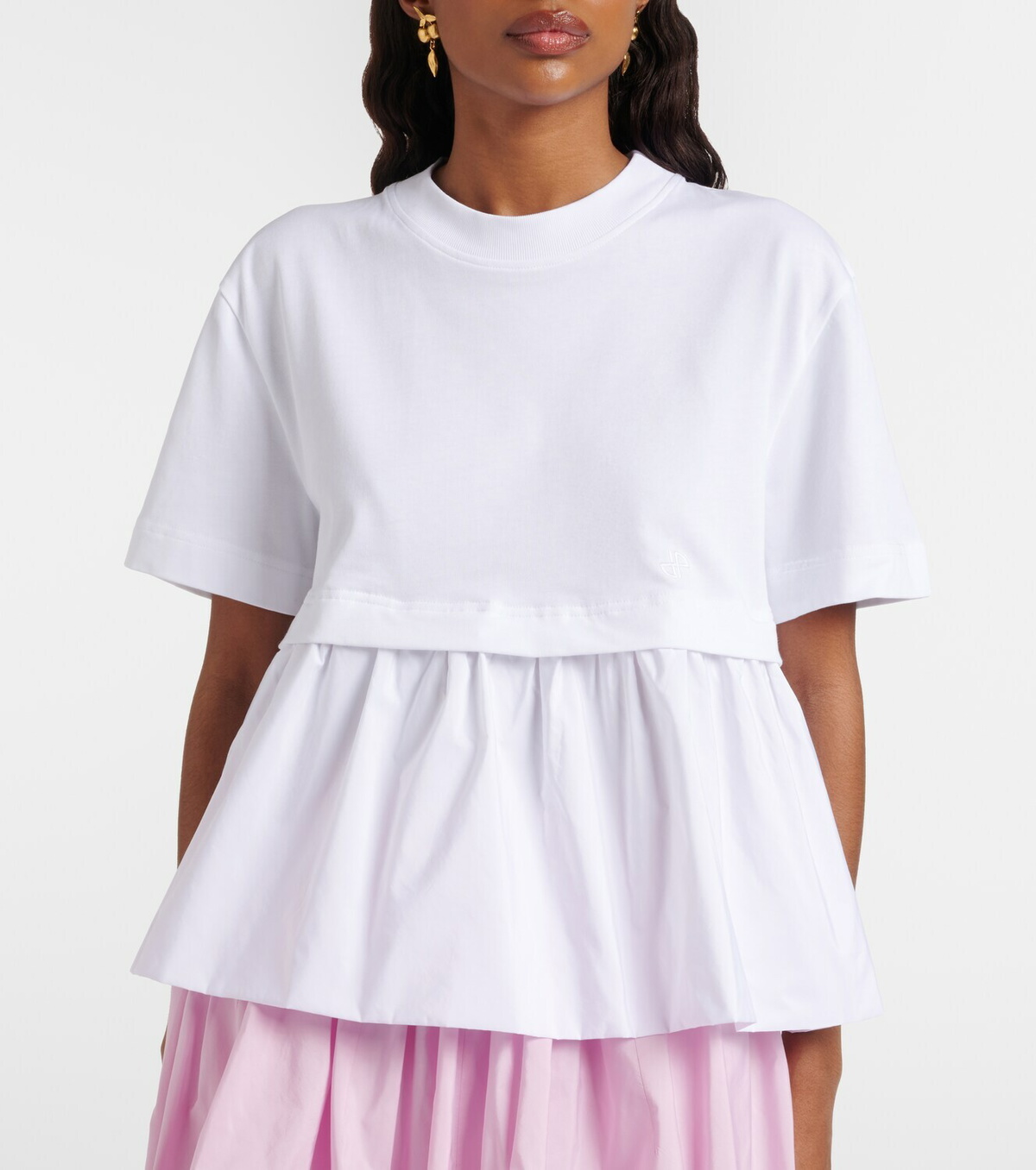Patou Cotton jersey and faille T-shirt