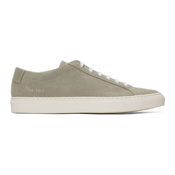 Photo: Common Projects Grey Suede Achilles Low Sneakers