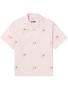 Portuguese Flannel - Convertible-Collar Embroidered Cotton-Poplin Shirt - Pink