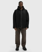 032c NEOPRENE ZIP UP HOODED JACKET Black Mens Coats/Parka