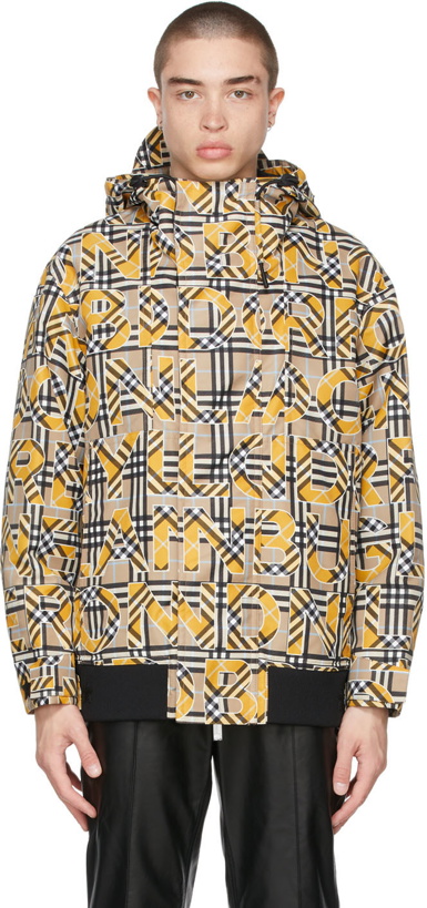 Photo: Burberry Beige & Yellow Vintage Check Logo Jacket
