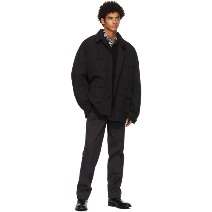 Schnaydermans Black Moleskin Boxy Overshirt Schnaydermans