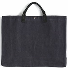 A.P.C. Men's x Topologie Shopping Tote in Indigo/Black 