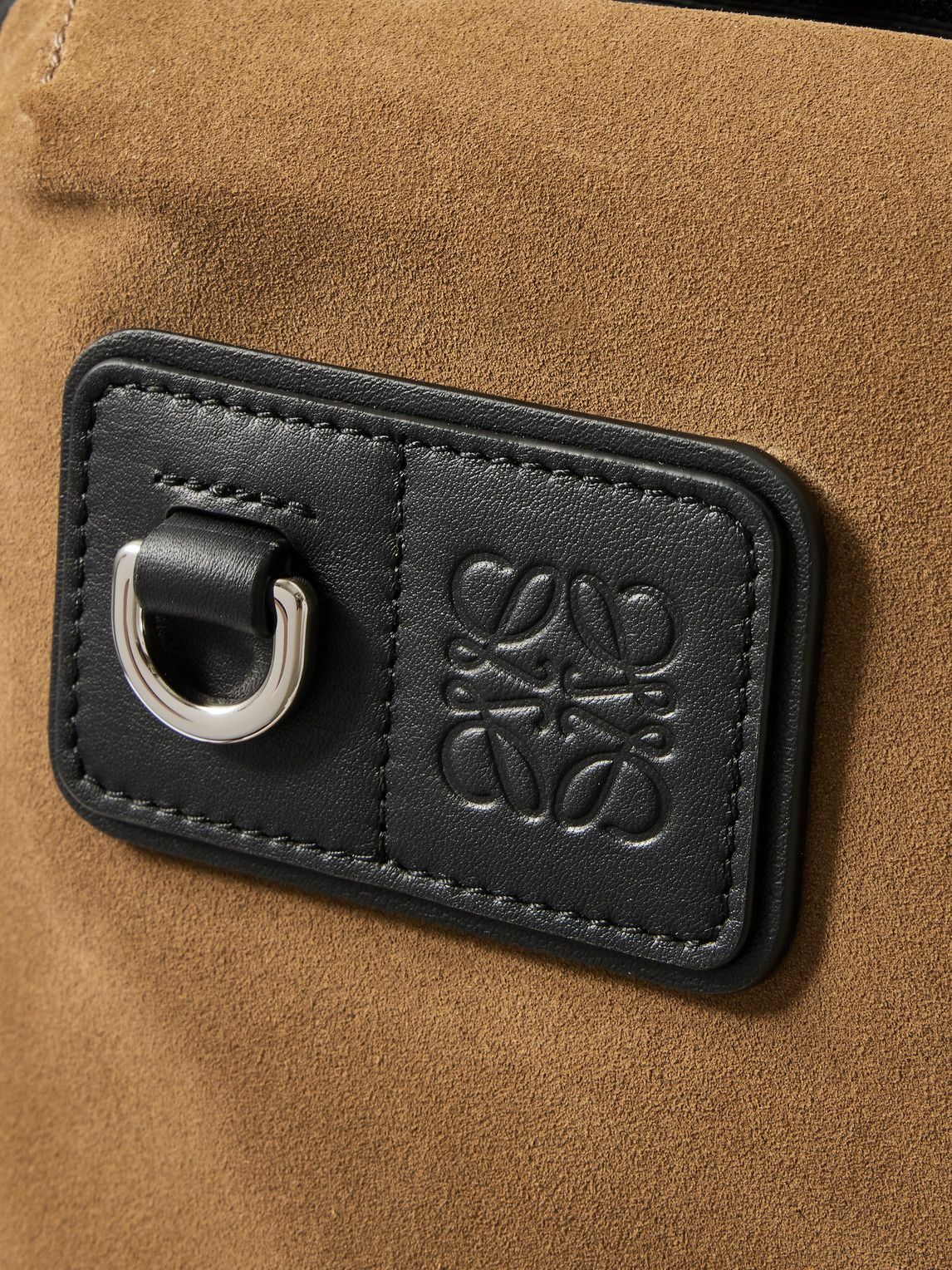 LOEWE - Flex Logo-Embossed Suede and Canvas Backpack