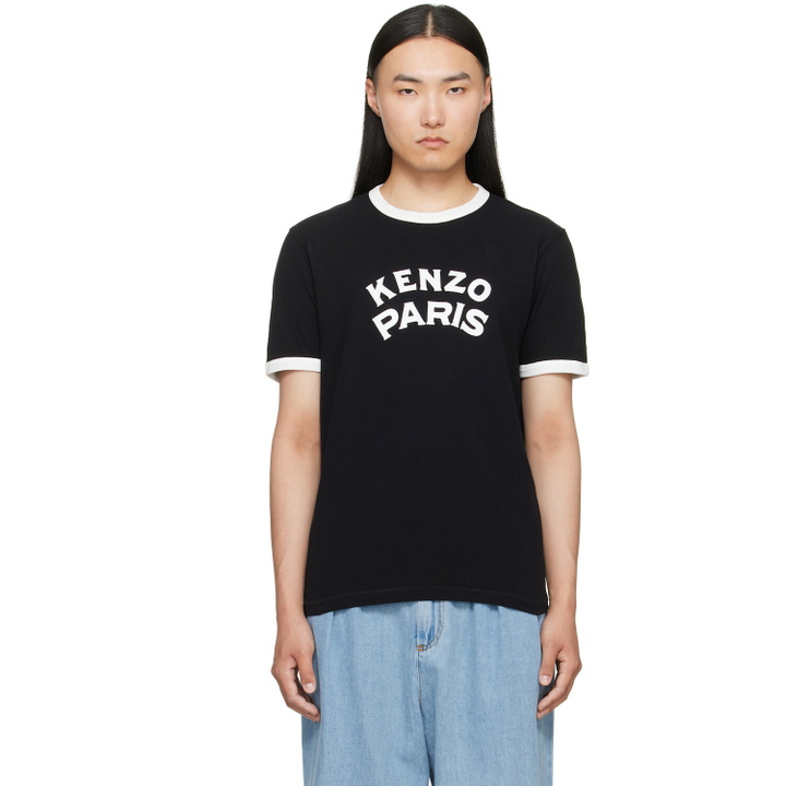 Photo: Kenzo Black Kenzo Paris Cotton 'KENZO Paris Emblem' Slim T-shirt