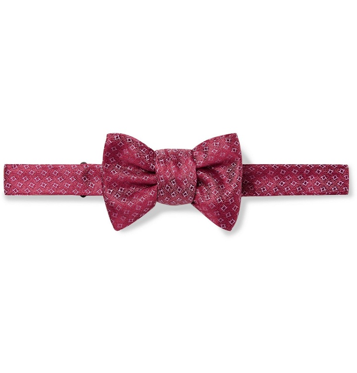 Photo: Charvet - Pre-Tied Silk-Jacquard Bow Tie - Burgundy