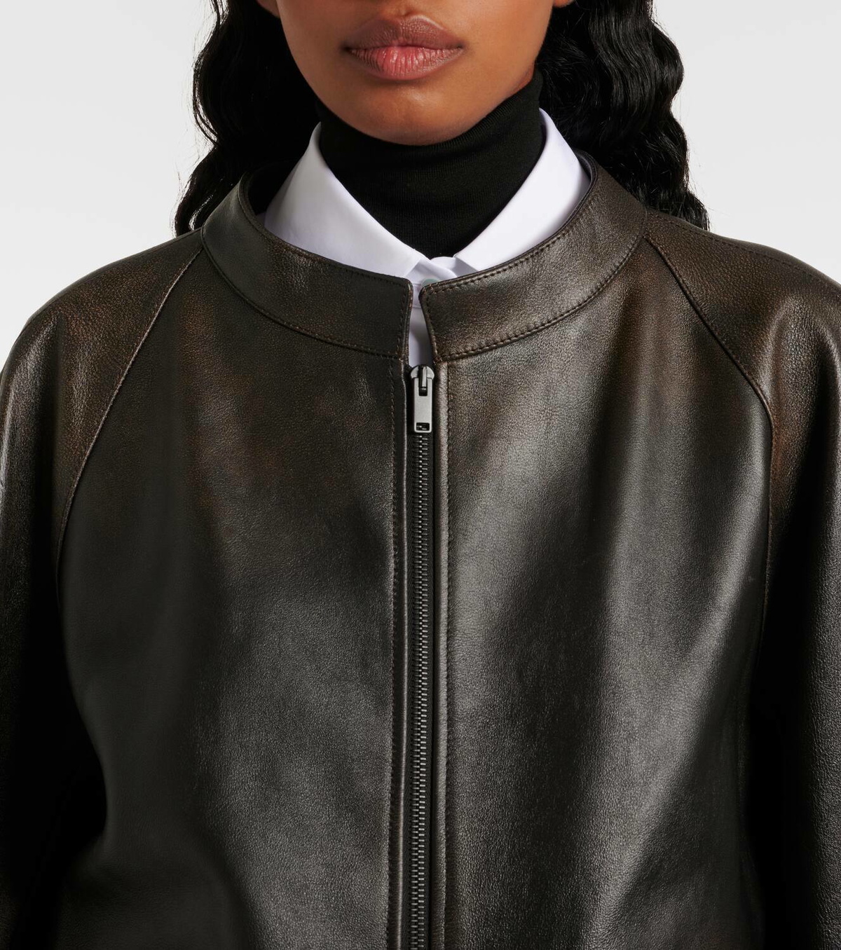 The Row Kengia leather jacket